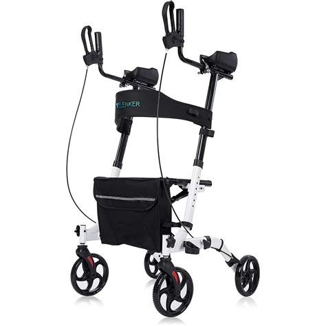 MT-8151 <strong>ELENKER</strong>® <strong>Upright</strong> Rollator <strong>Walker</strong> Tall Stand Up Rolling <strong>Walker</strong> & Walking Aid with PU Foam Seat and Oversize Storage Basket for Seniors from 4’8” to 6'4” Purple. . Elenker upright walker